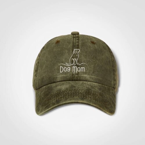 Dog Mom Cap Bottle Green