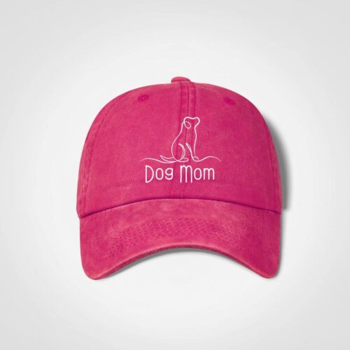 Dog Mom Cap Fuschia Pink