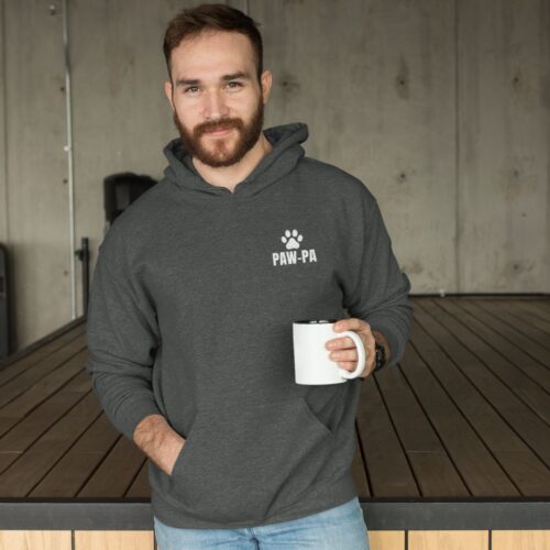 Man Wearing Paw-Pa Hoodie Charcoal