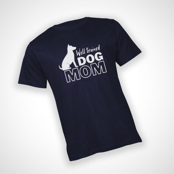 Well Trained Dog Mom Tshirt - Navy