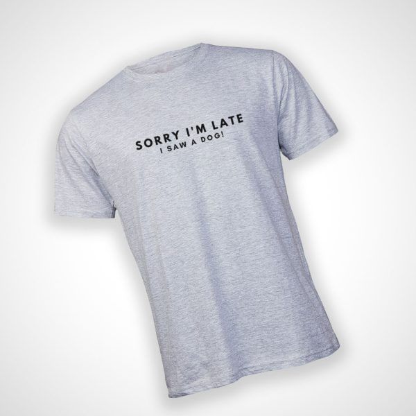 Sorry I'm Late Tshirt - Grey Melange