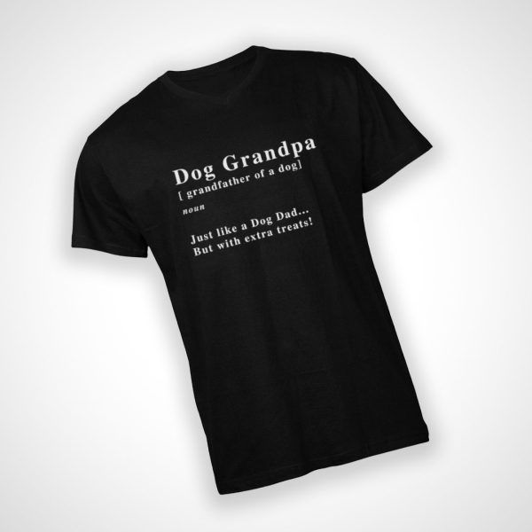 Dog Grandpa V-Neck - Black