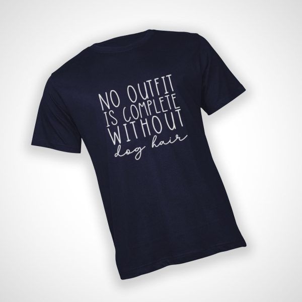 No Outfit is Complete without Dog Hair Tshirt - Navy