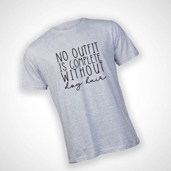 No Outfit is Complete without Dog Hair Tshirt - Grey Melange