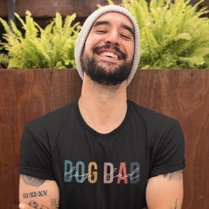 Man Wearing Dog Dad Beanie