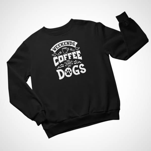 Weekends Coffee Dogs Sweater Black