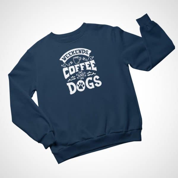 Weekends Coffee Dogs Sweater Navy