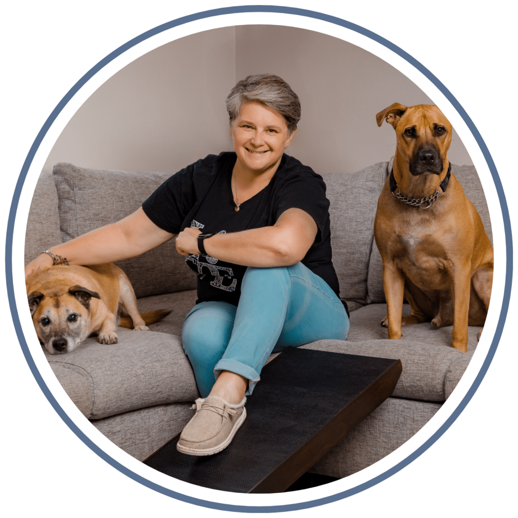 Emmy Sandra and Levi - the Dog Mom team