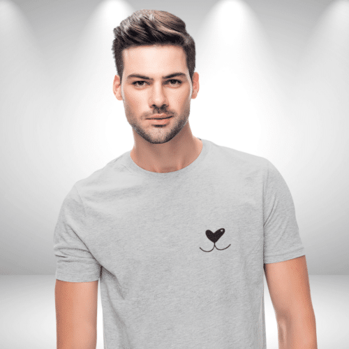 Man Wearing Grey Melange Snoot Boop Dog Lover Tee